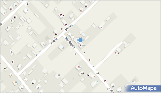 Uhowo, Spokojna, 5, mapa Uhowo