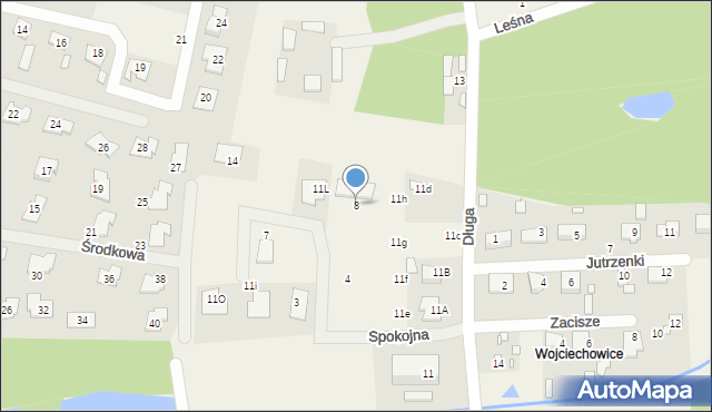 Ustanów, Spokojna, 8, mapa Ustanów