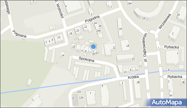 Ustka, Spokojna, 10, mapa Ustka