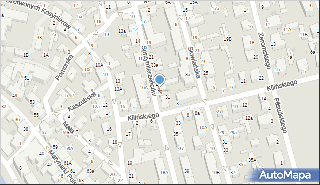 Ustka, Sprzymierzeńców, 29, mapa Ustka