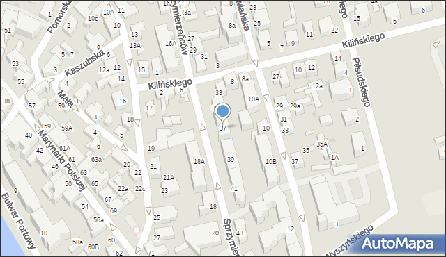 Ustka, Sprzymierzeńców, 37, mapa Ustka