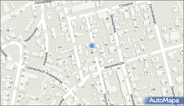 Ustka, Sprzymierzeńców, 6a, mapa Ustka