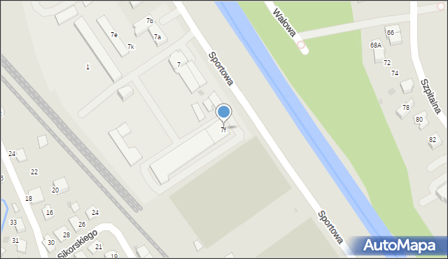 Ustroń, Sportowa, 7f, mapa Ustroń