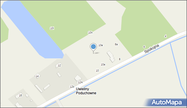 Uwieliny, Spokojna, 10d, mapa Uwieliny