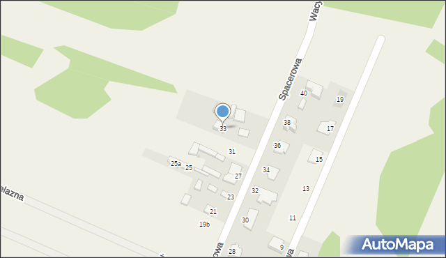 Wacyn, Spacerowa, 33, mapa Wacyn