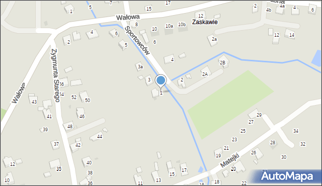 Wadowice, Sportowców, 1, mapa Wadowice