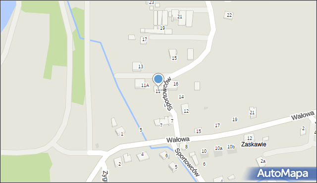 Wadowice, Sportowców, 11, mapa Wadowice