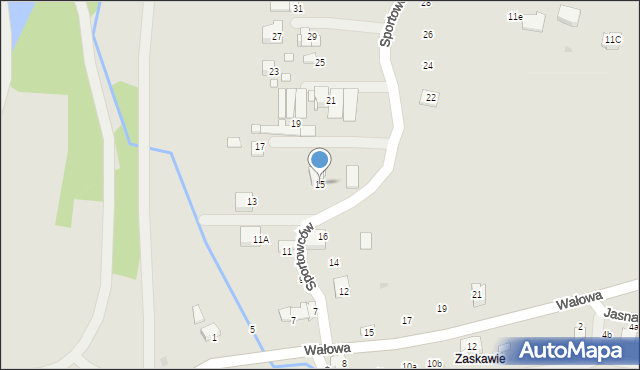Wadowice, Sportowców, 15, mapa Wadowice