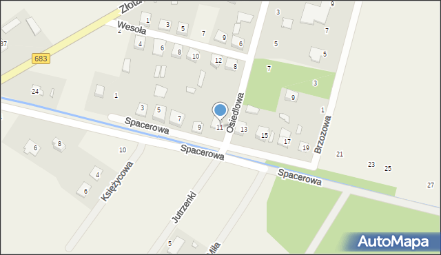 Wągrodno, Spacerowa, 11, mapa Wągrodno