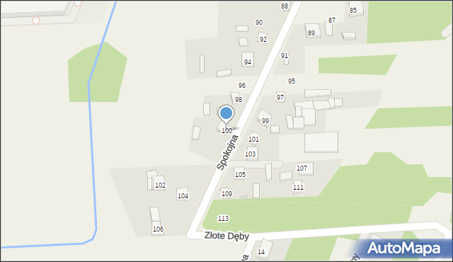 Wanaty, Spokojna, 100, mapa Wanaty