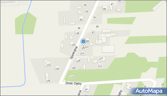 Wanaty, Spokojna, 101, mapa Wanaty