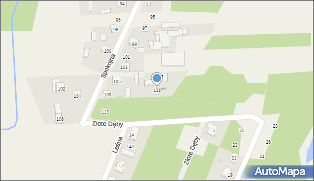 Wanaty, Spokojna, 109a, mapa Wanaty