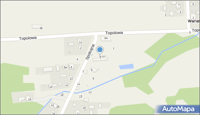 Wanaty, Spokojna, 3, mapa Wanaty