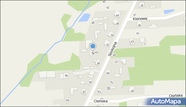 Wanaty, Spokojna, 54, mapa Wanaty