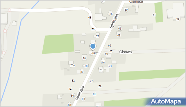 Wanaty, Spokojna, 76A, mapa Wanaty