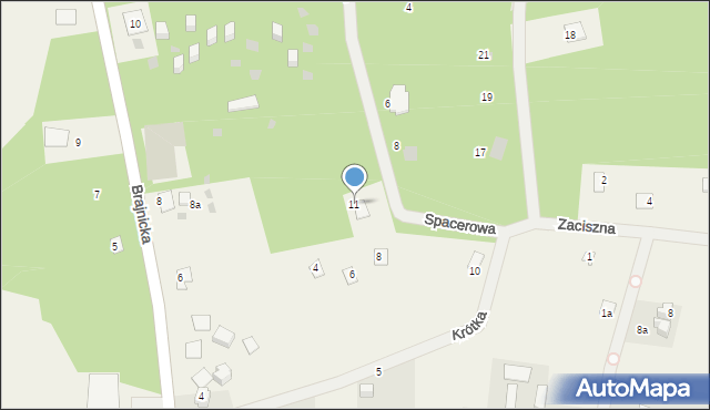 Warchały, Spacerowa, 11, mapa Warchały