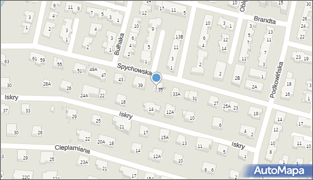 Warszawa, Spychowska, 37, mapa Warszawy