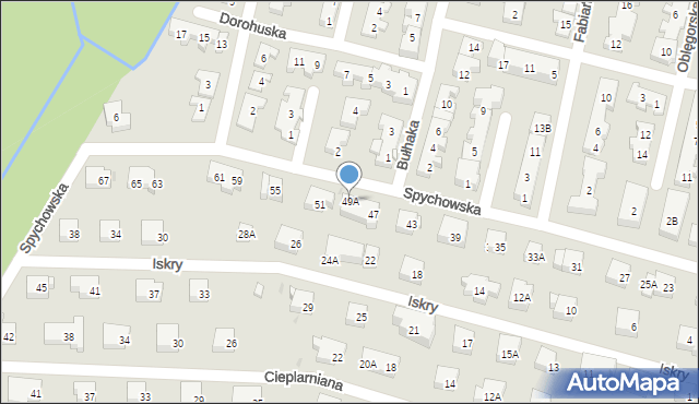 Warszawa, Spychowska, 49A, mapa Warszawy