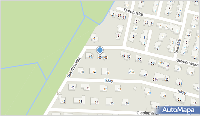 Warszawa, Spychowska, 65, mapa Warszawy