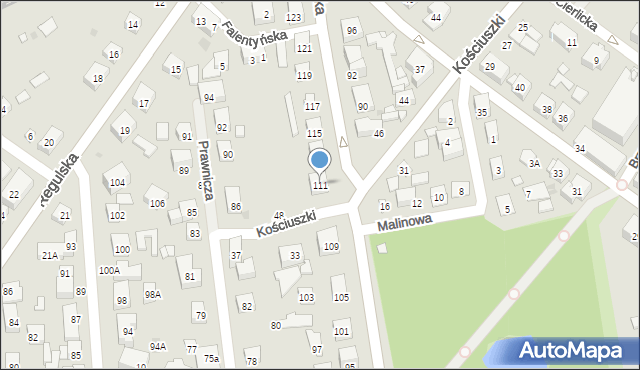 Warszawa, Spisaka Michała, 111, mapa Warszawy