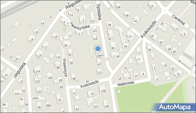 Warszawa, Spisaka Michała, 115, mapa Warszawy
