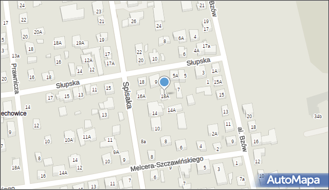 Warszawa, Spisaka Michała, 18A, mapa Warszawy