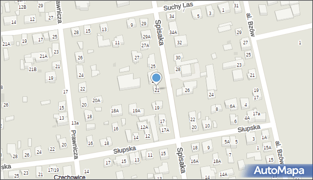 Warszawa, Spisaka Michała, 21, mapa Warszawy