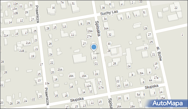 Warszawa, Spisaka Michała, 23A, mapa Warszawy