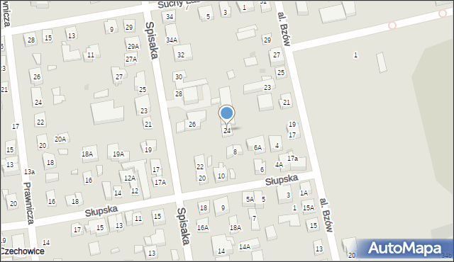 Warszawa, Spisaka Michała, 24, mapa Warszawy