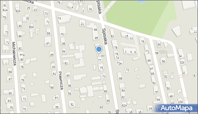 Warszawa, Spisaka Michała, 79, mapa Warszawy