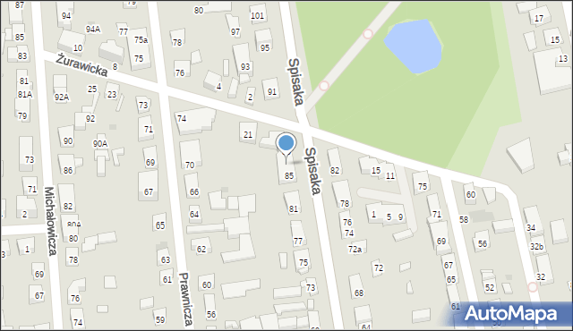 Warszawa, Spisaka Michała, 87, mapa Warszawy