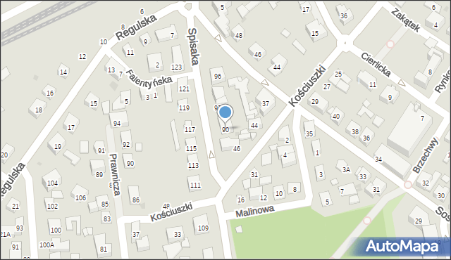 Warszawa, Spisaka Michała, 90, mapa Warszawy