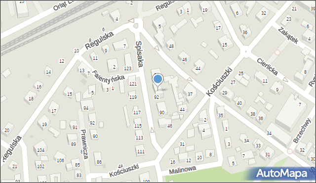 Warszawa, Spisaka Michała, 94, mapa Warszawy