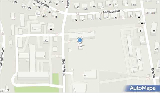 Warszawa, Spartańska, 4A, mapa Warszawy