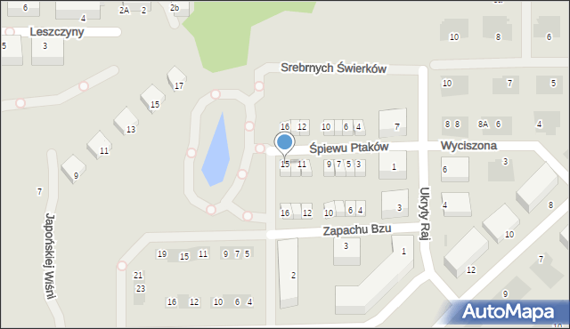 Warszawa, Śpiewu Ptaków, 15, mapa Warszawy