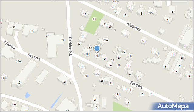 Warszawa, Sporna, 26, mapa Warszawy
