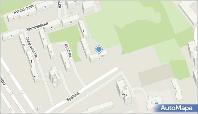Warszawa, Spalska, 2, mapa Warszawy