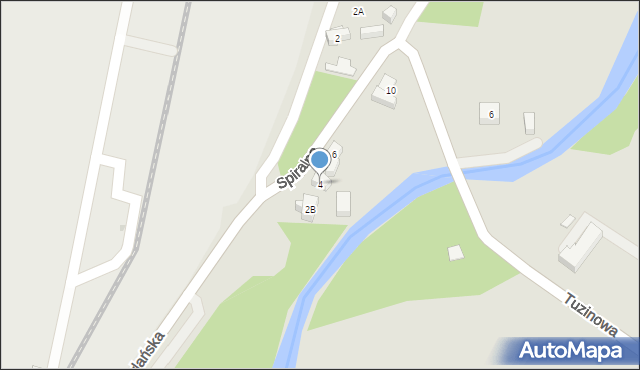 Warszawa, Spiralna, 4, mapa Warszawy