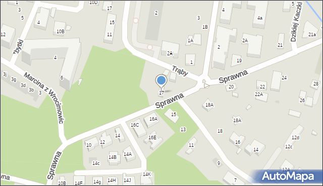 Warszawa, Sprawna, 17, mapa Warszawy