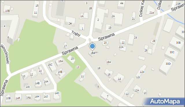 Warszawa, Sprawna, 18A, mapa Warszawy