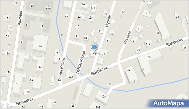 Warszawa, Sprawna, 23, mapa Warszawy