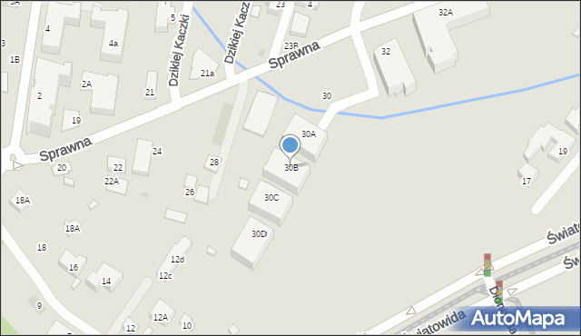 Warszawa, Sprawna, 30B, mapa Warszawy