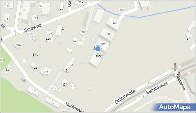 Warszawa, Sprawna, 30D, mapa Warszawy
