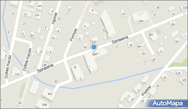 Warszawa, Sprawna, 32A, mapa Warszawy