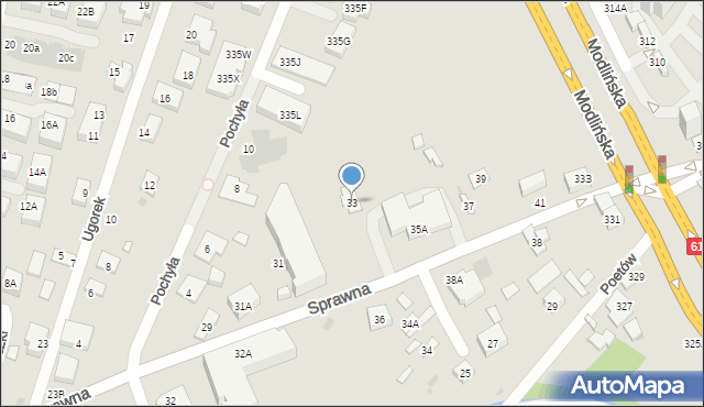 Warszawa, Sprawna, 33, mapa Warszawy