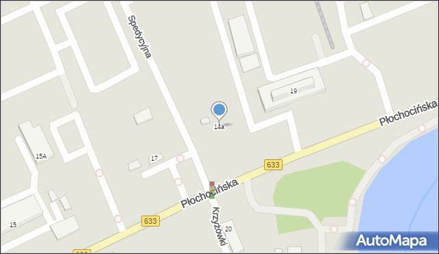 Warszawa, Spedycyjna, 14a, mapa Warszawy