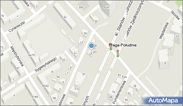 Warszawa, Spalinowa, 14A, mapa Warszawy