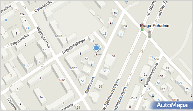 Warszawa, Spalinowa, 7, mapa Warszawy