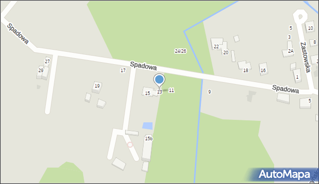 Warszawa, Spadowa, 13, mapa Warszawy
