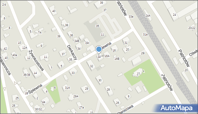 Warszawa, Śpiewna, 14, mapa Warszawy